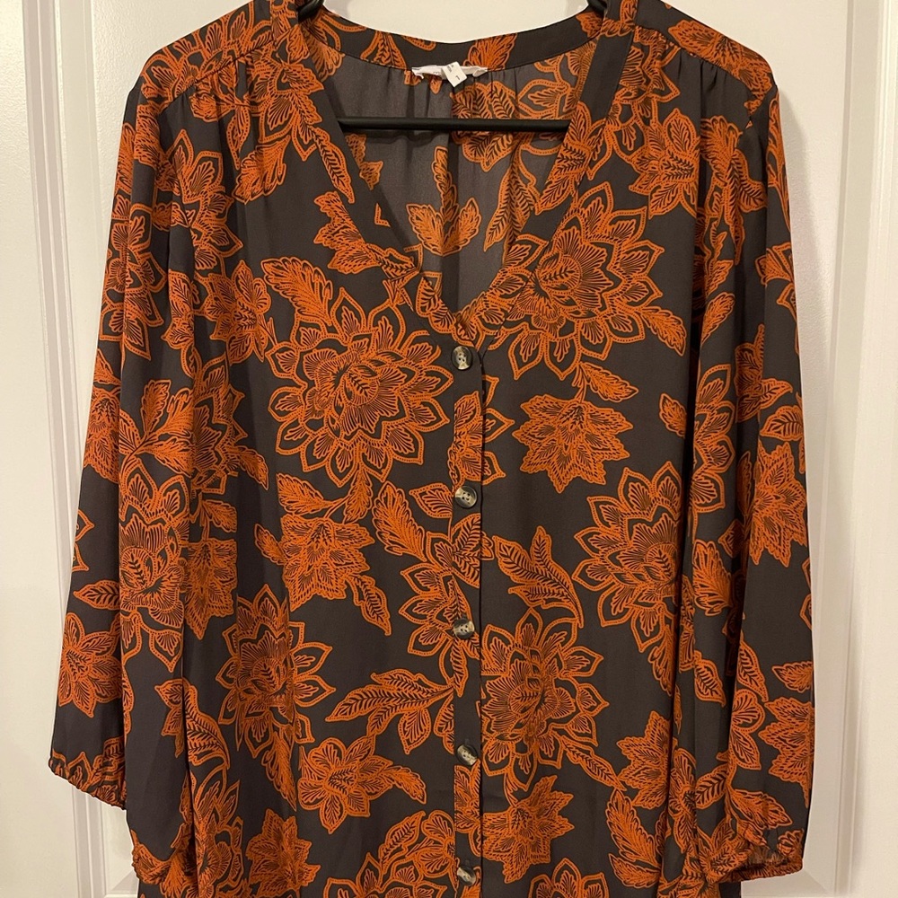 Maurices floral chiffon top